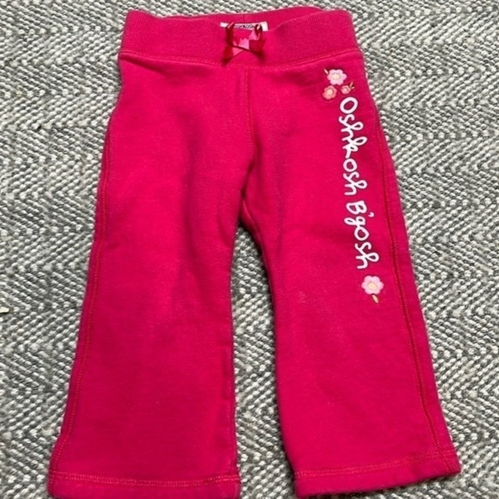 Oshkosh flower embroidery pink sweatpants